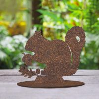 Rustic Squirrel Silhouette Ornament Created From Steel