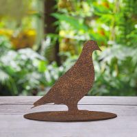  Pigeon Rustic Garden Silhouette Ornament Created From Steel
