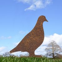  Pigeon Rustic Garden Silhouette Ornament in the Garden
