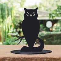 Black Owl Silhouette Ornament in Situ
