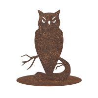 Owl Silhouette Ornament in a Rustic Finish