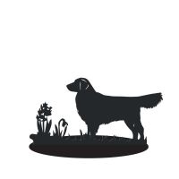 Golden Retriever Iron Door Stop in a Black finish