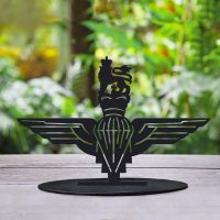 Black British Parachute Regiment Silhouette Ornament Created From Steel