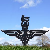 Black British Parachute Regiment Silhouette Ornament in the Garden
