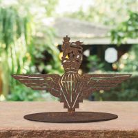 Rustic British Parachute Regiment Silhouette Ornament in Situ