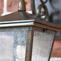 Traditional Dark Bronze Wall Light Frosted Panes