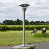 Modern Stainless Steel Driveway Pillar Light on pillar 