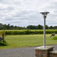 Driveway pillar light in situ on pillar 