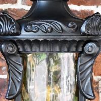 Antique Ornate Bronze Bottom-Fix Wall Lantern Details