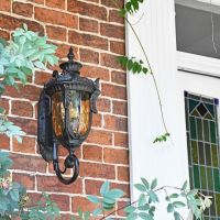 Antique Ornate Bronze Bottom-Fix Wall Light