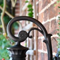 Close up of swan neck bracket 