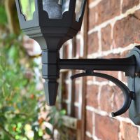 Large Bottom Fix Black Wall Lantern Lower Finial