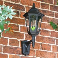 Large Bottom Fix Black Wall Lantern in Situ