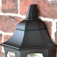 Flush-Fix Victorian Black Wall Lantern Upper Finial