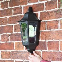 Flush-Fix Victorian Black Wall Lantern 