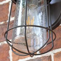 Antique Bronze Standard Nautical Wall Lantern Seeded Dome Pane