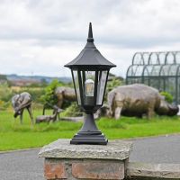 Traditional Black Arched Base Pillar Light