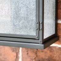 Traditional Aged Copper Wall Lantern Hinged Door