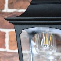 Traditional Black Top-Fix Wall Lantern Clear Panes