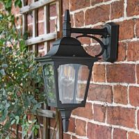 Traditional Sleek Black Top-Fix Wall Lantern
