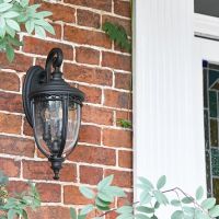 Medium Traditional Top-Fix Black Wall Lantern