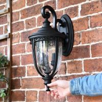 Medium Traditional Top Fix Black Wall Light