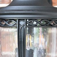 Medium Traditional Top-Fix Black Wall Lantern Detailing