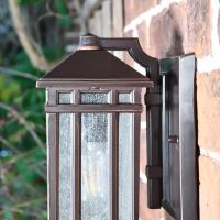 "Kirkby" Traditional Bronze Wall Lantern in Situ 