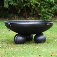 Round Fire Pit With Ball Feet Finished In a Midnight Black