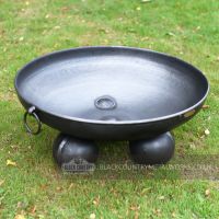 Fire Pit With Ball Feet and wrought iron handles