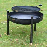 High firepit with swing arm