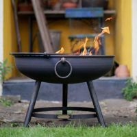 Steel Fire Pit in Garden 90cm 