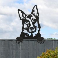 Black German Shepherd Fence Topper 