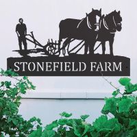 Horse & Plough Iron House Name Sign 