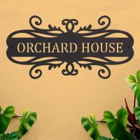 House Name Sign with Scroll Design 