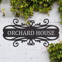 House Name Sign with Scroll Work 