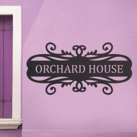 Scroll Design Iron House Name Sign 