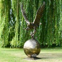 Golden Eagle Catching Fish Garden Ornament