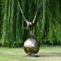 Golden Eagle Catching Fish Garden Ornament