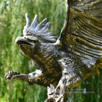Golden Eagle Catching Fish Garden Ornament