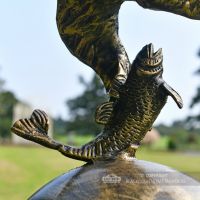Golden Eagle Catching Fish Garden Ornament