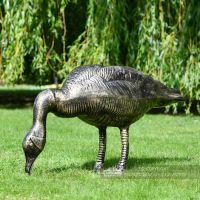 Looking Down Cast Bronze Finish Geese Garden Sculpture