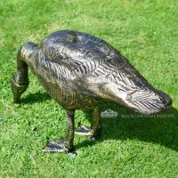 Looking Down Bronze Finish Geese Garden Sculpture Back