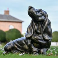 Basset Hound Antique Gold Garden Sculpture 