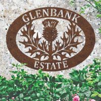 House Name Sign with Thistle Design 