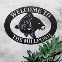 Koi Carp Fish Iron House Name Sign 