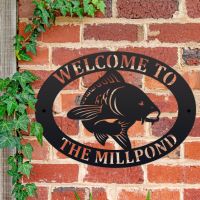 Koi Carp Fish Iron House Name Sign