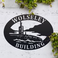 Oval House Name Sign in Situ 
