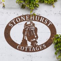 R2D2 Oval House Name Sign in Situ