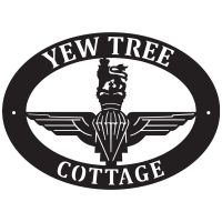 British Parachute Regiment Iron Oval House Sign in a Black Finish